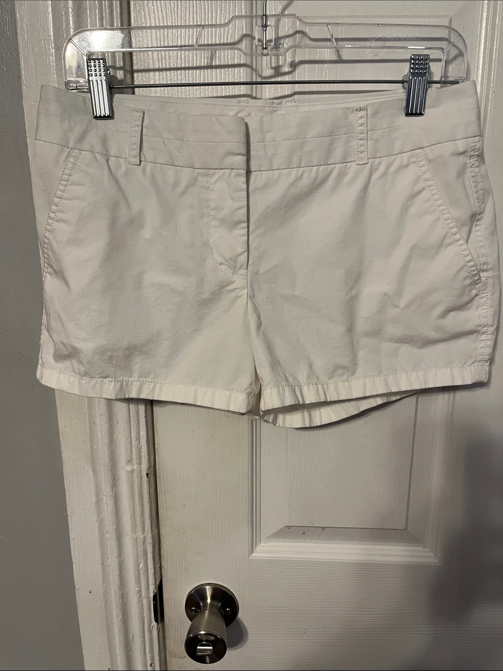 J. Crew White Cotton Broken In Chino Shorts